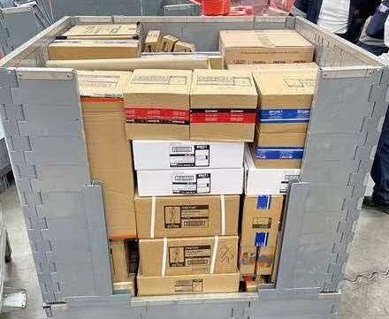 Loaded Collapsible Pallet Box for Cargo Transit